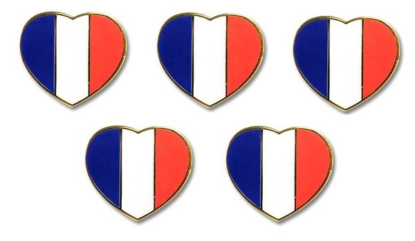Frankreich Herz Flaggenpin