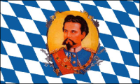 Outdoor-Hissflagge Bayern mit König Ludwig 90*150 cm