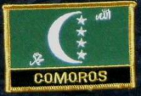 Komoren  alt Flaggenpatch mit Ländername