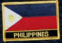 Phillipinen Flaggenpatch mit Ländernamen