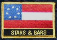 Stars und Bars Flaggenpatch mit Ländernamen