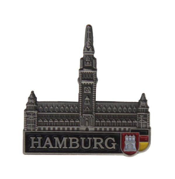Pin Hamburg Rathaus Silberfarben