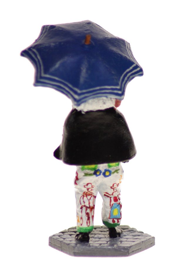 Narro mit Umhang und offenem Schirm Villinger Zinnfigur