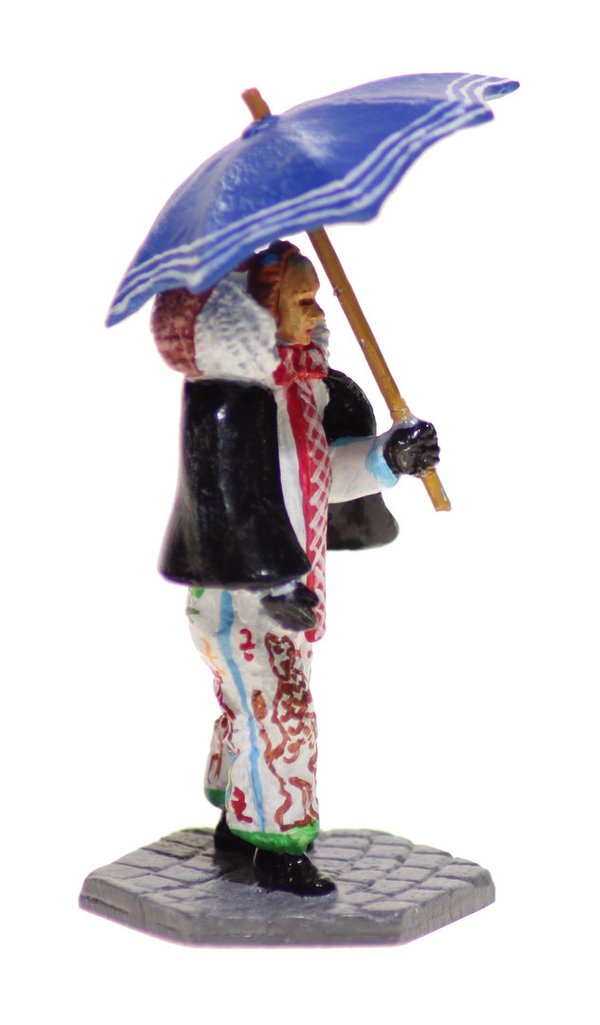 Narro mit Umhang und offenem Schirm Villinger Zinnfigur