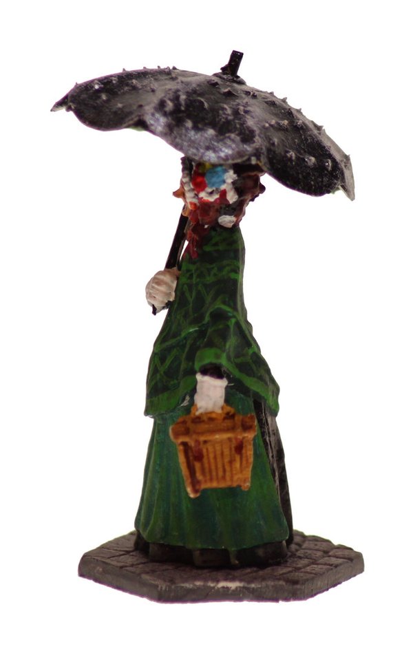 Morbili mit Spitzenschirm und Krättle Villinger Zinnfigur