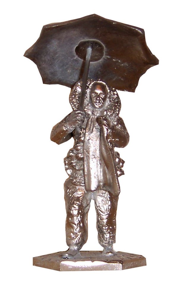 Narro mit Schirm offen unbemalt Villinger Zinnfigur