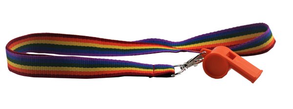 Schlüsselband Rainbow Strap mit Trillerpfeife (lang)