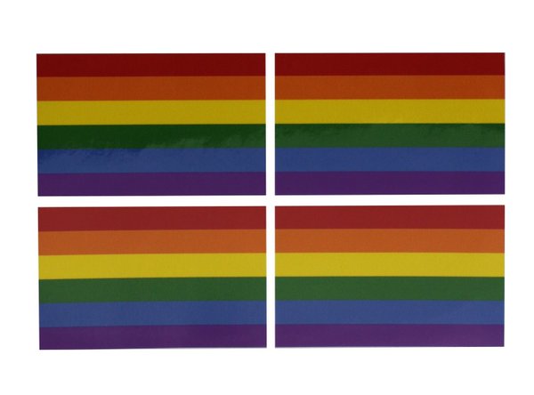 Regenbogen Flaggenaufkleber 4er Set 8 x 5 cm