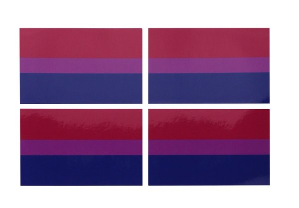 Bisexuell Flaggenaufkleber 4er Set 8 x 5 cm