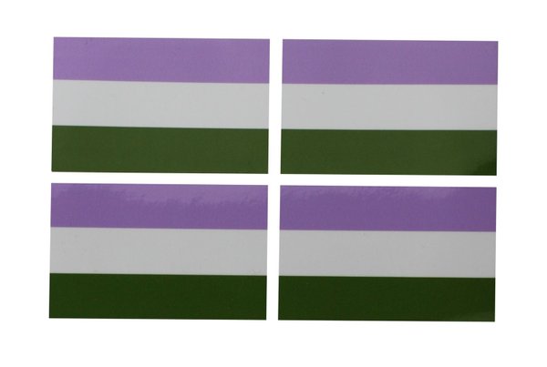 Genderqueer Flaggenaufkleber 4er Set 8 x 5 cm