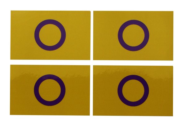 Intersexuell Flaggenaufkleber 4er Set 8 x 5 cm