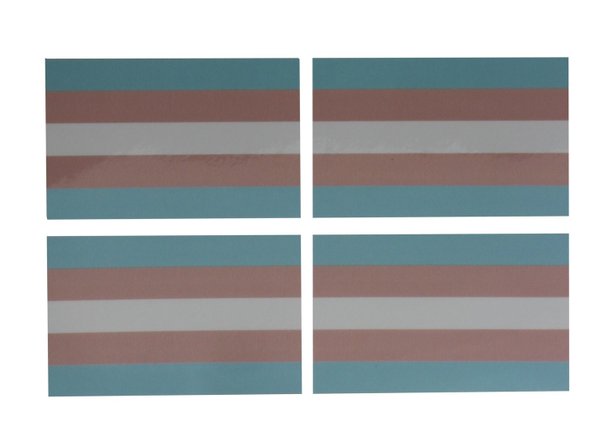 Transsexuell Flaggenaufkleber 4er Set 8 x 5 cm